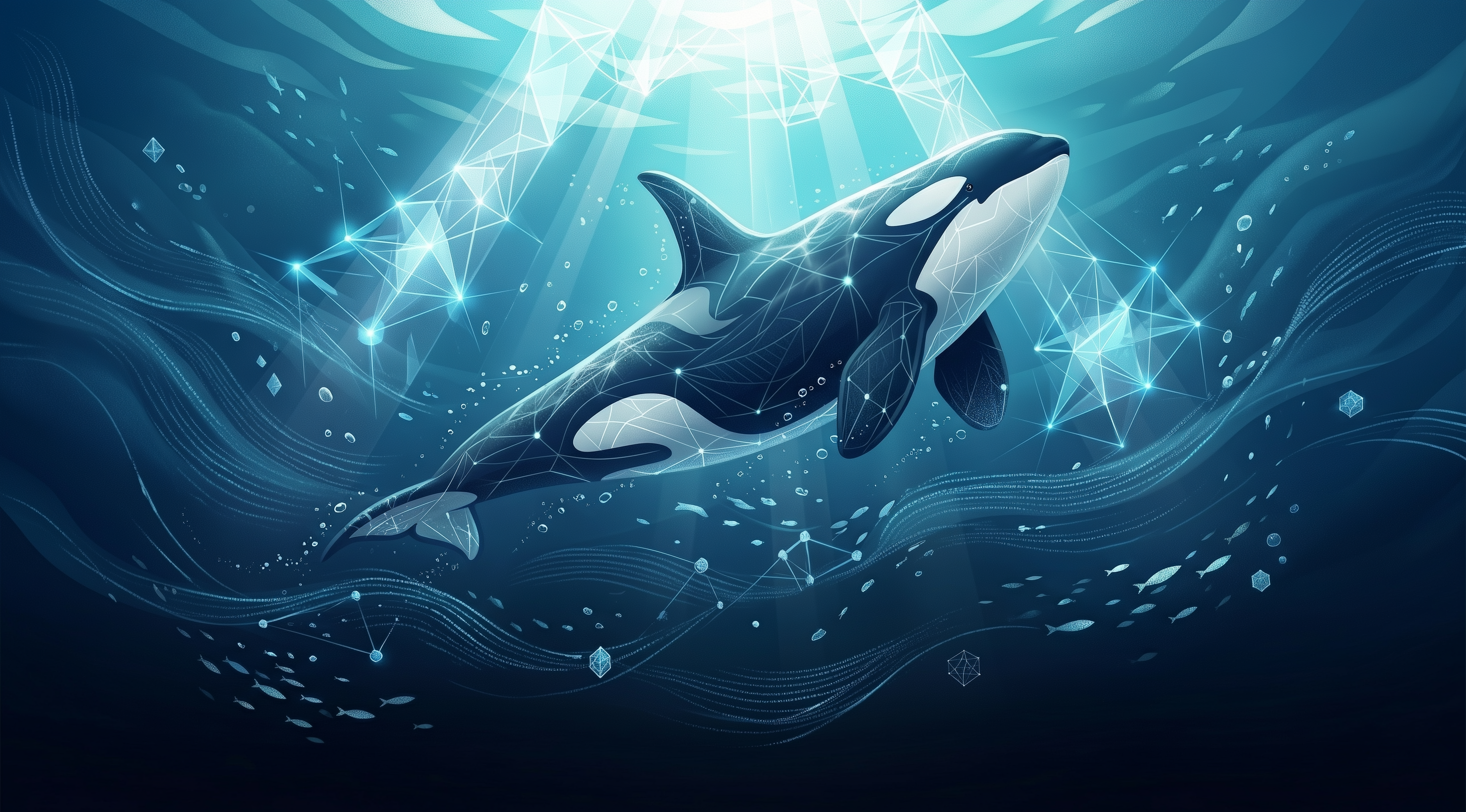 Orca in deep blue water
